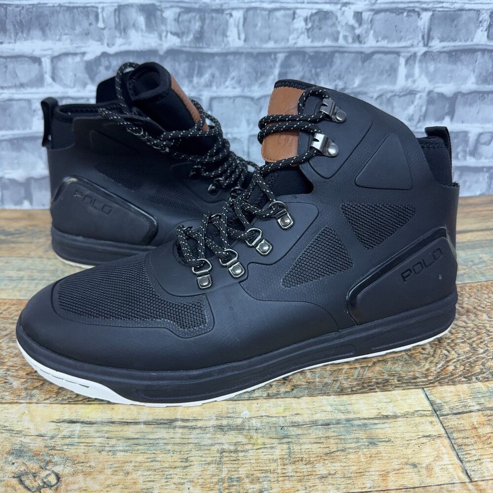 Polo Ralph Lauren Alpine 200 SK-ATH Black White Boots Mens Size 9.5 D New